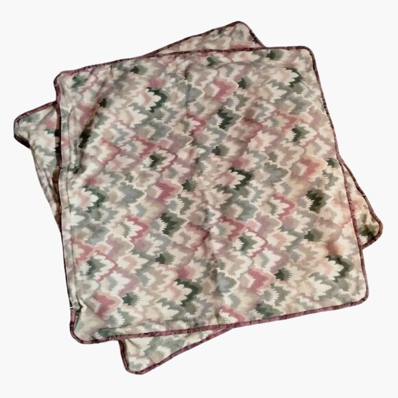 Square Large Pillow Cushion Covers 24x24 In Reversible Abstract Floral Lot 2 - Picture 2 of 8